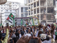 Muslims take part in a procession on the occasion of Eid Milad-un-Nabi, the birth anniversary of Prophet Muhammad, in Chittagong, Bangladesh...