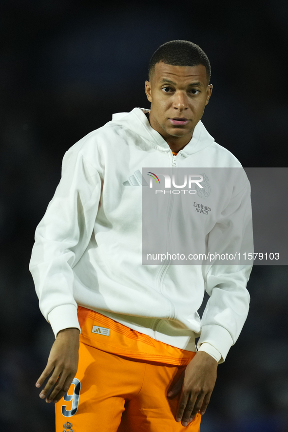 Kylian Mbappe centre-forward of Real Madrid and France during the La Liga match between Real Sociedad de Futbol and Real Madrid CF at Reale...