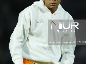 Kylian Mbappe centre-forward of Real Madrid and France during the La Liga match between Real Sociedad de Futbol and Real Madrid CF at Reale...