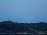 A view of the first quarter of moon (illumination: 63%) in Kristiansand, Norway, on September 12, 2024. (