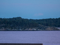 A view of the first quarter of moon (illumination: 63%) in Kristiansand, Norway, on September 12, 2024. (