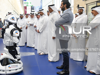 People visit the ConteQ Expo24 (Advanced Technology for Construction & Services Expo) at the Qatar National Convention Centre (QNCC) in Doha...