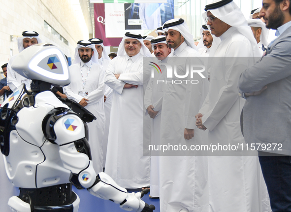 People visit the ConteQ Expo24 (Advanced Technology for Construction & Services Expo) at the Qatar National Convention Centre (QNCC) in Doha...