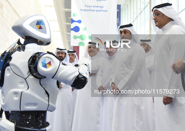 People visit the ConteQ Expo24 (Advanced Technology for Construction & Services Expo) at the Qatar National Convention Centre (QNCC) in Doha...