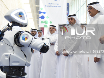 People visit the ConteQ Expo24 (Advanced Technology for Construction & Services Expo) at the Qatar National Convention Centre (QNCC) in Doha...