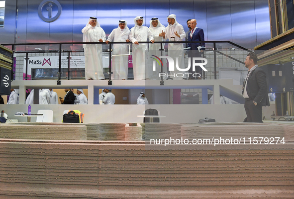 People visit the ConteQ Expo24 (Advanced Technology for Construction & Services Expo) at the Qatar National Convention Centre (QNCC) in Doha...