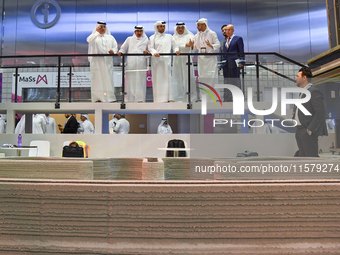 People visit the ConteQ Expo24 (Advanced Technology for Construction & Services Expo) at the Qatar National Convention Centre (QNCC) in Doha...