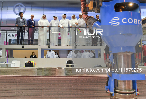 People visit the ConteQ Expo24 (Advanced Technology for Construction & Services Expo) at the Qatar National Convention Centre (QNCC) in Doha...