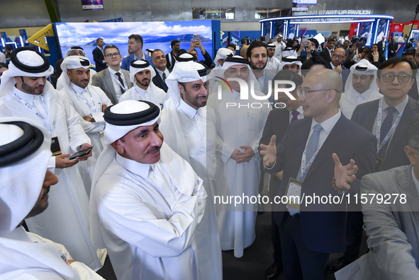 People visit the ConteQ Expo24 (Advanced Technology for Construction & Services Expo) at the Qatar National Convention Centre (QNCC) in Doha...