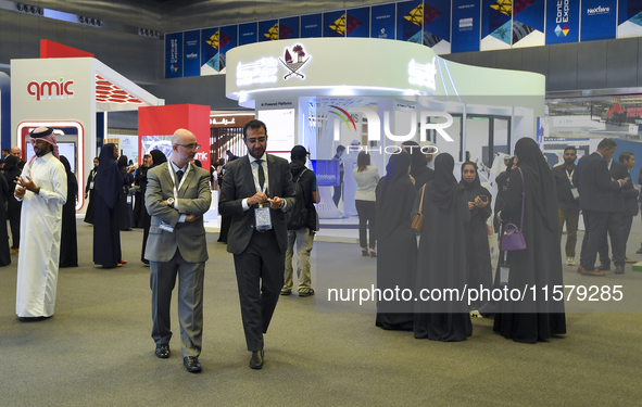 People visit the ConteQ Expo24 (Advanced Technology for Construction & Services Expo) at the Qatar National Convention Centre (QNCC) in Doha...