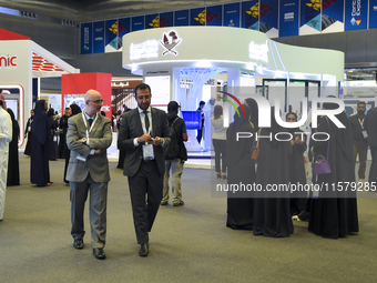 People visit the ConteQ Expo24 (Advanced Technology for Construction & Services Expo) at the Qatar National Convention Centre (QNCC) in Doha...