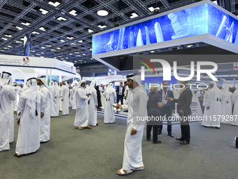 People visit the ConteQ Expo24 (Advanced Technology for Construction & Services Expo) at the Qatar National Convention Centre (QNCC) in Doha...