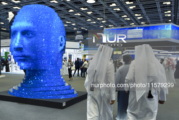 People visit the ConteQ Expo24 (Advanced Technology for Construction & Services Expo) at the Qatar National Convention Centre (QNCC) in Doha...