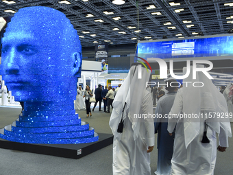 People visit the ConteQ Expo24 (Advanced Technology for Construction & Services Expo) at the Qatar National Convention Centre (QNCC) in Doha...