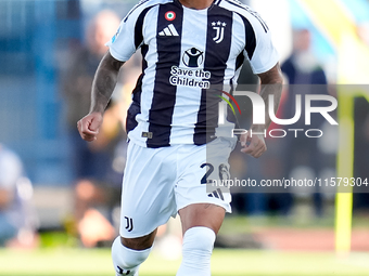 Douglas Luiz of Juventus FC in action during the Serie A Enilive match between Empoli FC and Juventus FC at Stadio Carlo Castellani on Septe...