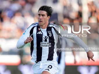 Dusan Vlahovic of Juventus FC during the Serie A Enilive match between Empoli FC and Juventus FC at Stadio Carlo Castellani on September 14,...