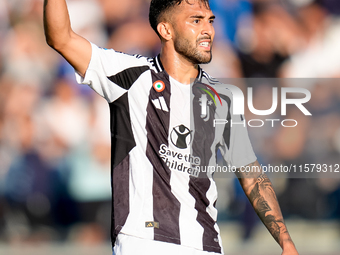 Nicolas Gonzalez of Juventus FC gestures during the Serie A Enilive match between Empoli FC and Juventus FC at Stadio Carlo Castellani on Se...