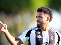 Douglas Luiz of Juventus FC gestures during the Serie A Enilive match between Empoli FC and Juventus FC at Stadio Carlo Castellani on Septem...