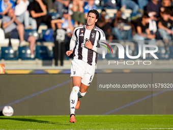 Dusan Vlahovic of Juventus FC during the Serie A Enilive match between Empoli FC and Juventus FC at Stadio Carlo Castellani on September 14,...