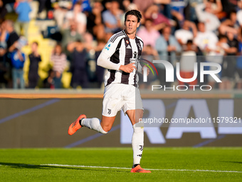 Dusan Vlahovic of Juventus FC during the Serie A Enilive match between Empoli FC and Juventus FC at Stadio Carlo Castellani on September 14,...