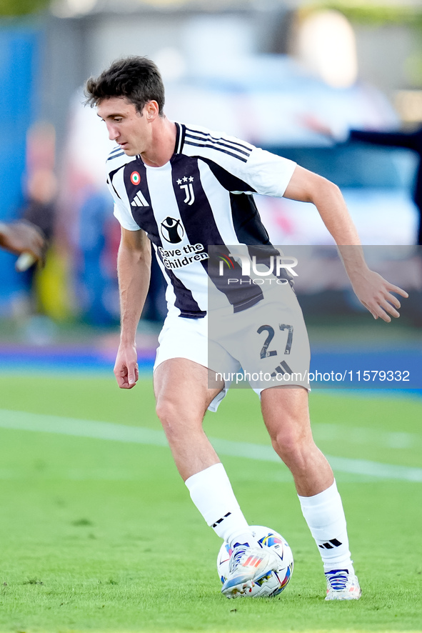 Andrea Cambiaso of Juventus FC during the Serie A Enilive match between Empoli FC and Juventus FC at Stadio Carlo Castellani on September 14...