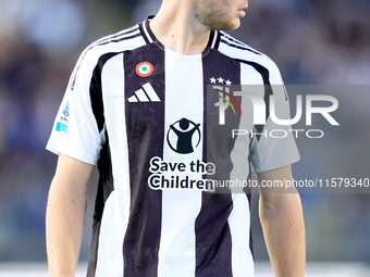 Teun Koopmeiners of Juventus FC looks on during the Serie A Enilive match between Empoli FC and Juventus FC at Stadio Carlo Castellani on Se...