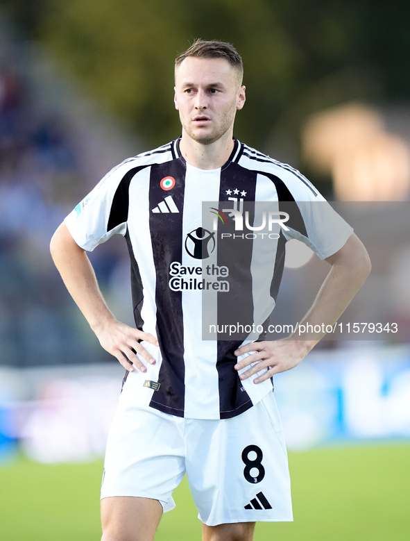 Teun Koopmeiners of Juventus FC looks on during the Serie A Enilive match between Empoli FC and Juventus FC at Stadio Carlo Castellani on Se...