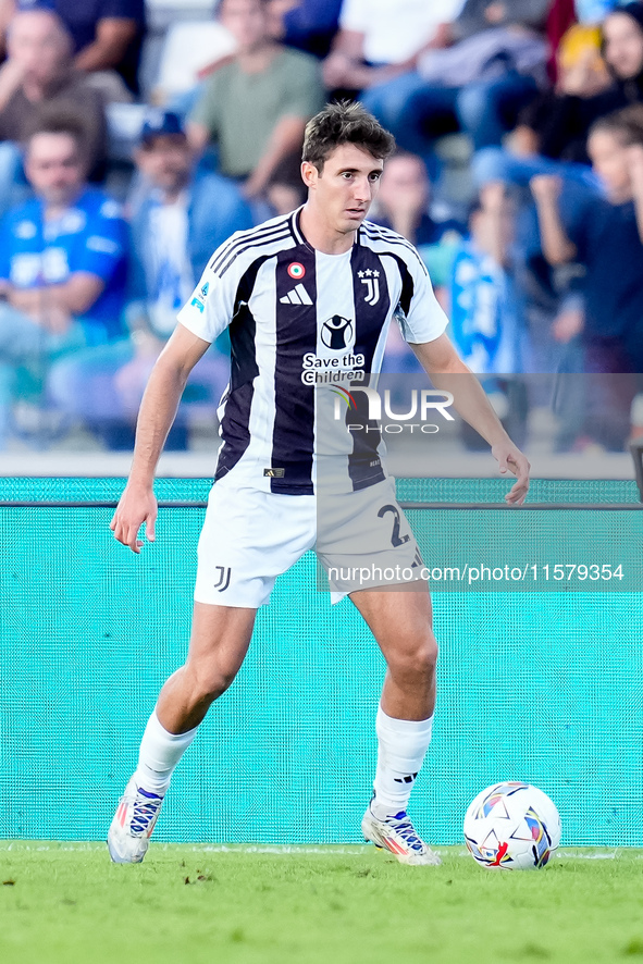 Andrea Cambiaso of Juventus FC during the Serie A Enilive match between Empoli FC and Juventus FC at Stadio Carlo Castellani on September 14...