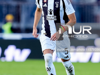 Manuel Locatelli of Juventus FC in action during the Serie A Enilive match between Empoli FC and Juventus FC at Stadio Carlo Castellani on S...