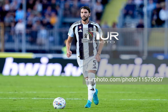 Manuel Locatelli of Juventus FC in action during the Serie A Enilive match between Empoli FC and Juventus FC at Stadio Carlo Castellani on S...