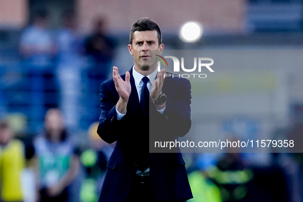 Thiago Motta head coach of Juventus FC gestures during the Serie A Enilive match between Empoli FC and Juventus FC at Stadio Carlo Castellan...