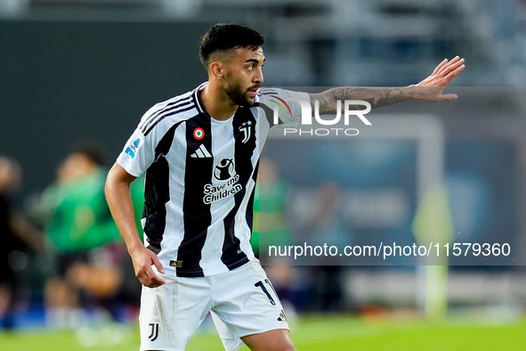 Nicolas Gonzalez of Juventus FC gestures during the Serie A Enilive match between Empoli FC and Juventus FC at Stadio Carlo Castellani on Se...