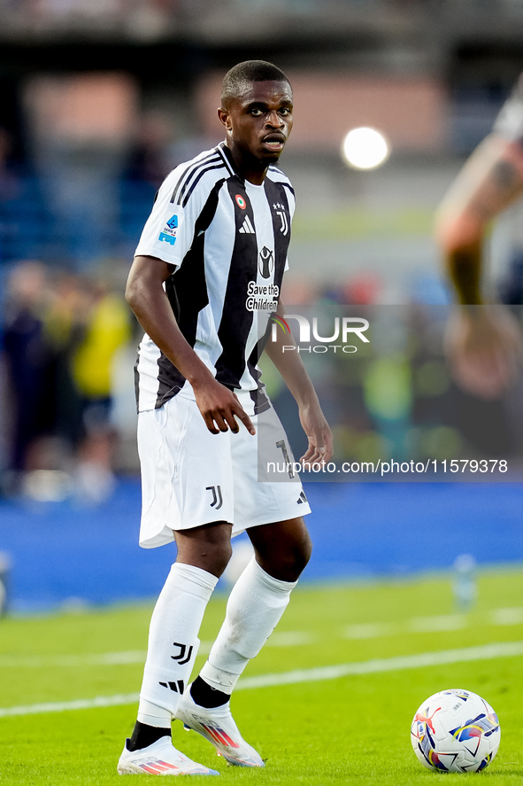 Pierre Kalulu of Juventus FC during the Serie A Enilive match between Empoli FC and Juventus FC at Stadio Carlo Castellani on September 14,...