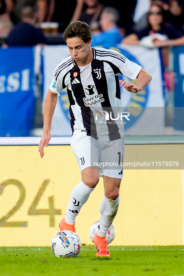 Kenan Yildiz of Juventus FC during the Serie A Enilive match between Empoli FC and Juventus FC at Stadio Carlo Castellani on September 14, 2...