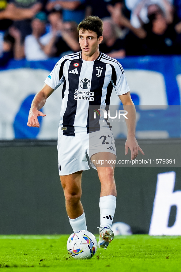 Andrea Cambiaso of Juventus FC during the Serie A Enilive match between Empoli FC and Juventus FC at Stadio Carlo Castellani on September 14...