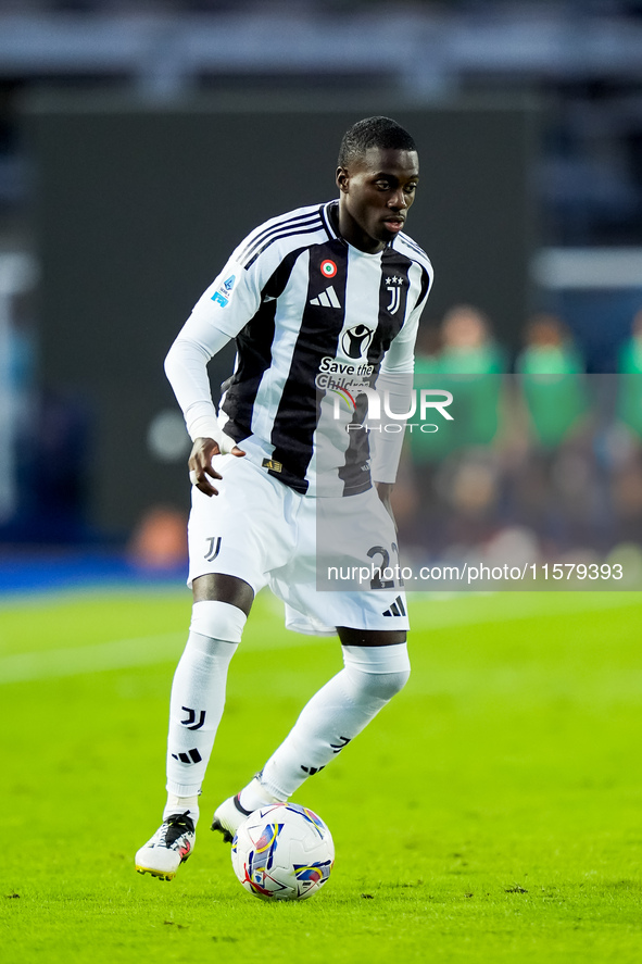 Timothy Weah of Juventus FC during the Serie A Enilive match between Empoli FC and Juventus FC at Stadio Carlo Castellani on September 14, 2...