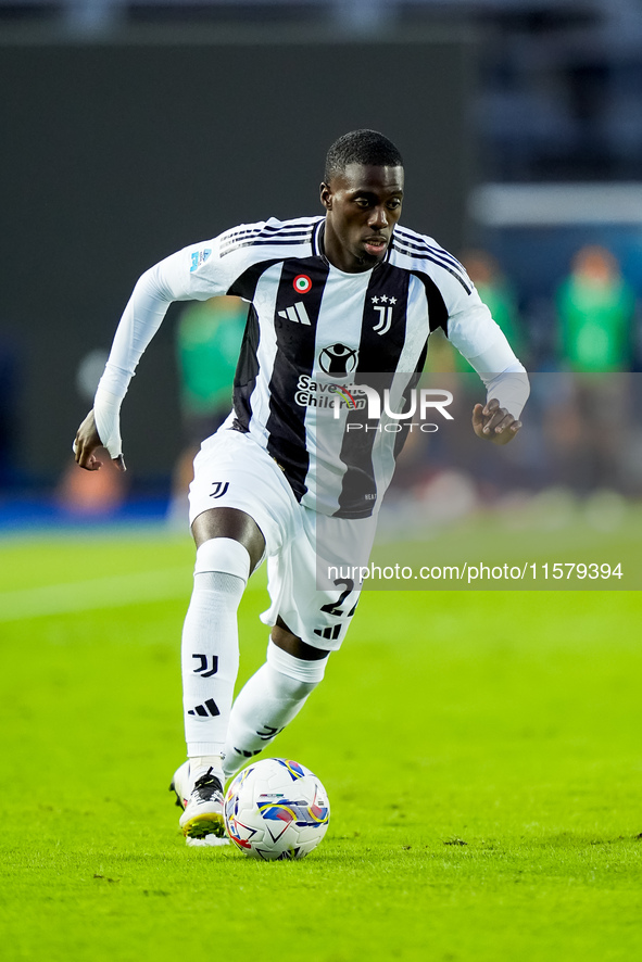 Timothy Weah of Juventus FC during the Serie A Enilive match between Empoli FC and Juventus FC at Stadio Carlo Castellani on September 14, 2...