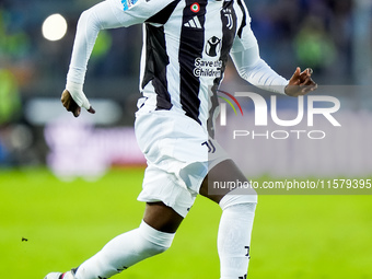 Timothy Weah of Juventus FC during the Serie A Enilive match between Empoli FC and Juventus FC at Stadio Carlo Castellani on September 14, 2...