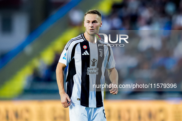 Teun Koopmeiners of Juventus FC looks on during the Serie A Enilive match between Empoli FC and Juventus FC at Stadio Carlo Castellani on Se...