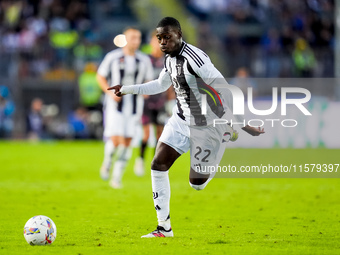 Timothy Weah of Juventus FC during the Serie A Enilive match between Empoli FC and Juventus FC at Stadio Carlo Castellani on September 14, 2...