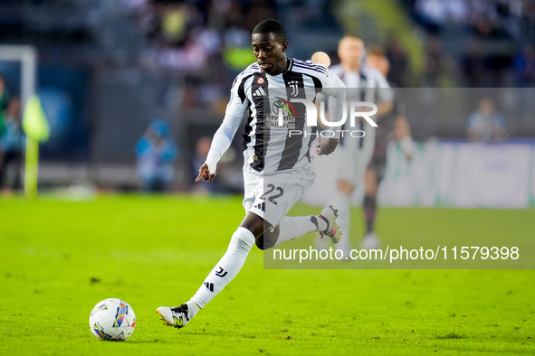 Timothy Weah of Juventus FC during the Serie A Enilive match between Empoli FC and Juventus FC at Stadio Carlo Castellani on September 14, 2...