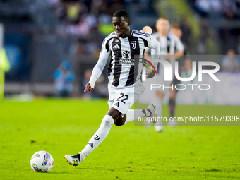 Timothy Weah of Juventus FC during the Serie A Enilive match between Empoli FC and Juventus FC at Stadio Carlo Castellani on September 14, 2...