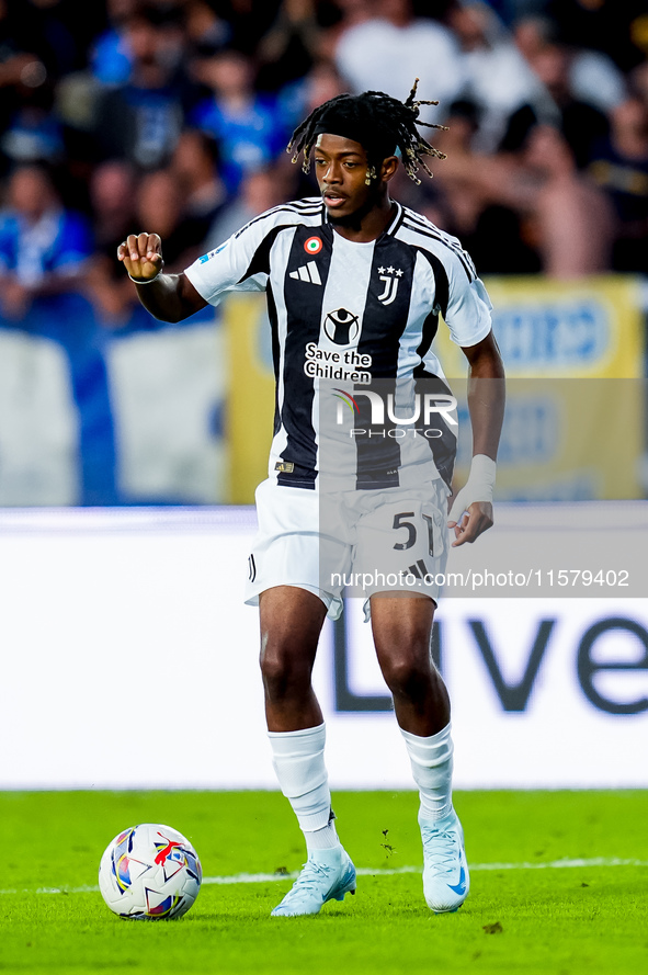 Samuel Mbangula of Juventus FC during the Serie A Enilive match between Empoli FC and Juventus FC at Stadio Carlo Castellani on September 14...