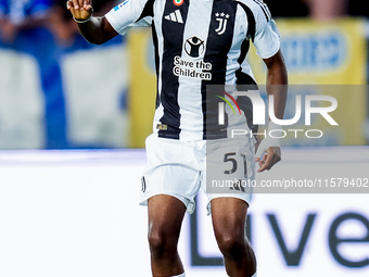 Samuel Mbangula of Juventus FC during the Serie A Enilive match between Empoli FC and Juventus FC at Stadio Carlo Castellani on September 14...