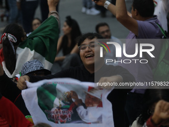 Hundreds of people attend the Zocalo in the main square to listen to Mexican President Lopez Obrador shout the 214th Anniversary of Mexico's...