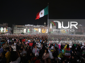 Hundreds of people attend the Zocalo in the main square to listen to Mexican President Lopez Obrador shout the 214th Anniversary of Mexico's...