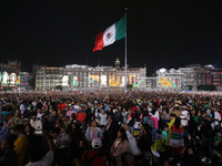 Hundreds of people attend the Zocalo in the main square to listen to Mexican President Lopez Obrador shout the 214th Anniversary of Mexico's...