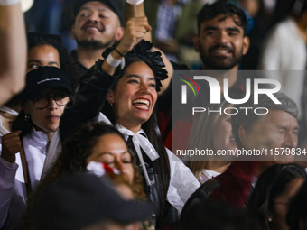 Hundreds of people attend the Zocalo in the main square to listen to Mexican President Lopez Obrador shout the 214th Anniversary of Mexico's...