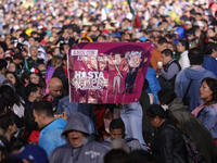 Hundreds of people attend the Zocalo in the main square to listen to Mexican President Lopez Obrador shout the 214th Anniversary of Mexico's...