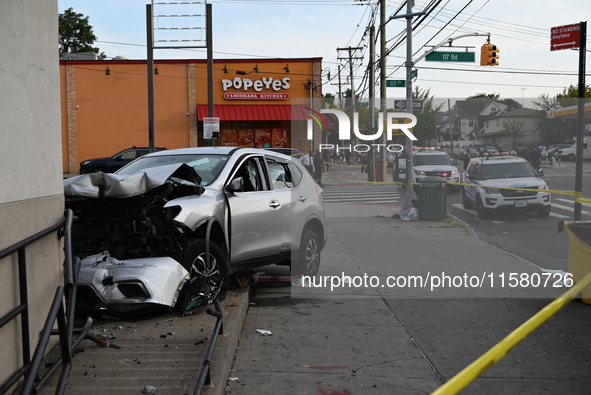 A man driving a vehicle sustains a gunshot wound to the head, loses control, and strikes a pedestrian in the St. Albans section of Queens, N...